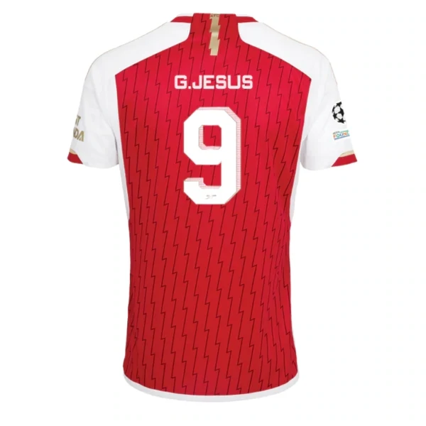 Arsenal Gabriel Jesus Home Jersey 2023/2024 With Champions League Patches