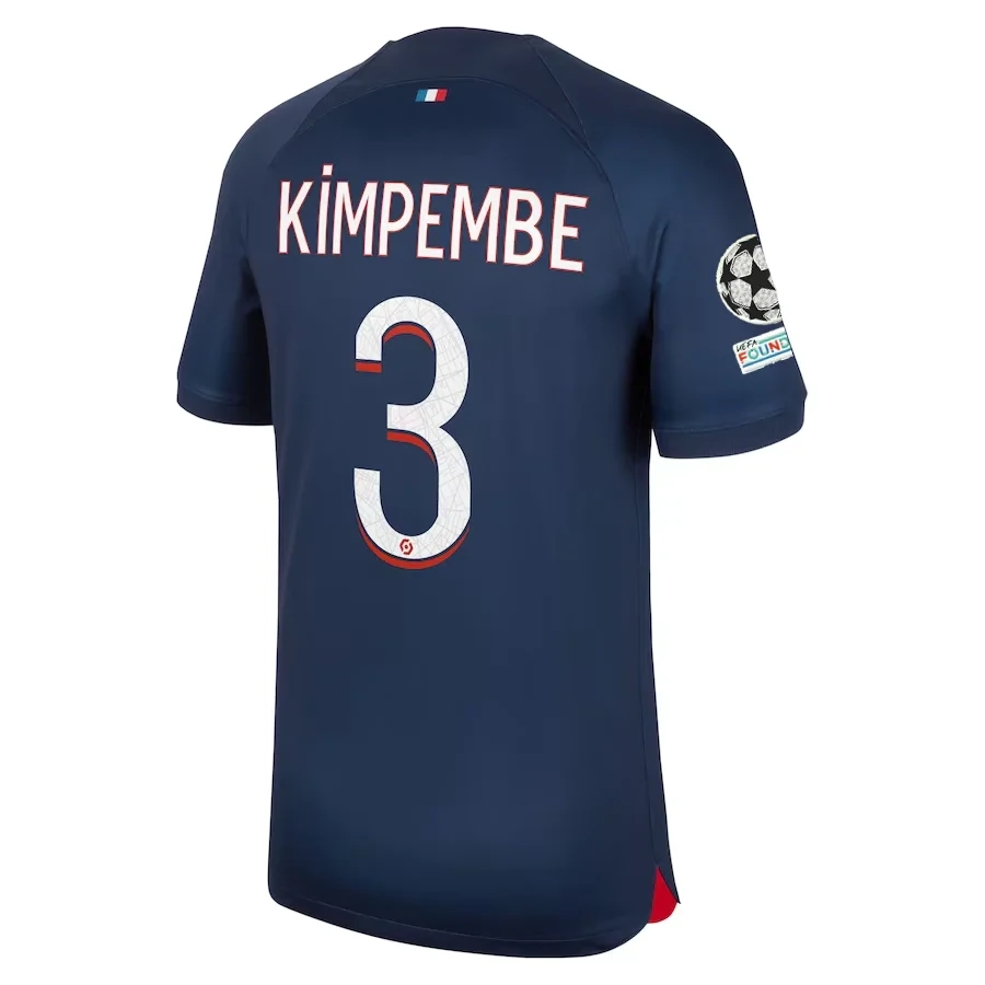 PSG Presnel Kimpembe Home Jersey 2023/2024 With Champions League Patches