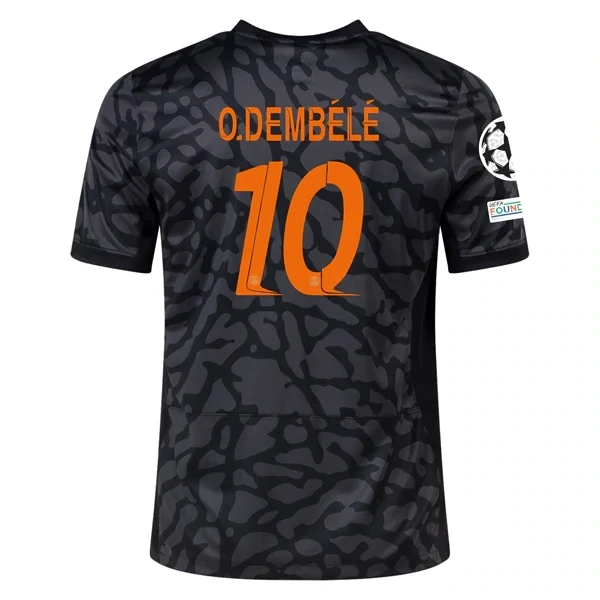 PSG Ousmane Dembele Third Jersey 2023/2024 With Champions League Patches