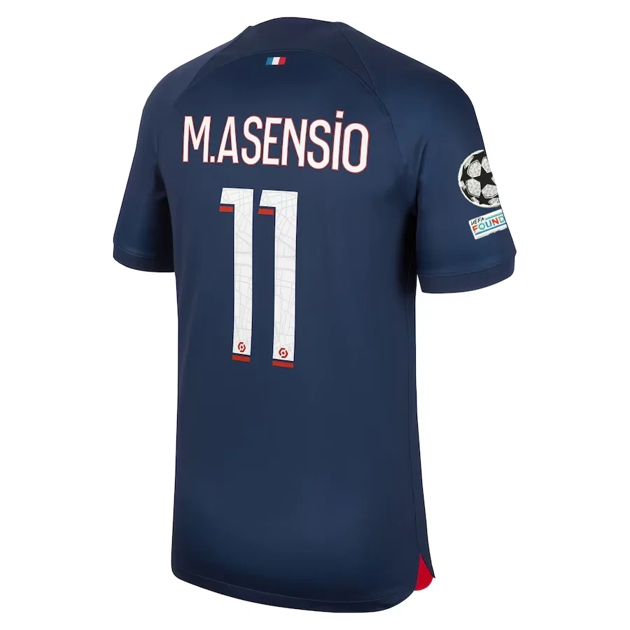 PSG Marco Asensio Home Jersey 2023/2024 With Champions League Patches