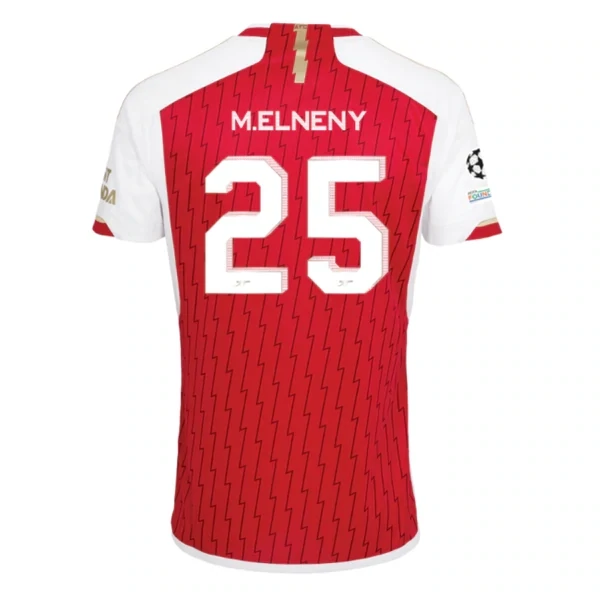 Arsenal Mohamed Elneny Home Jersey 2023/2024 With Champions League Patches