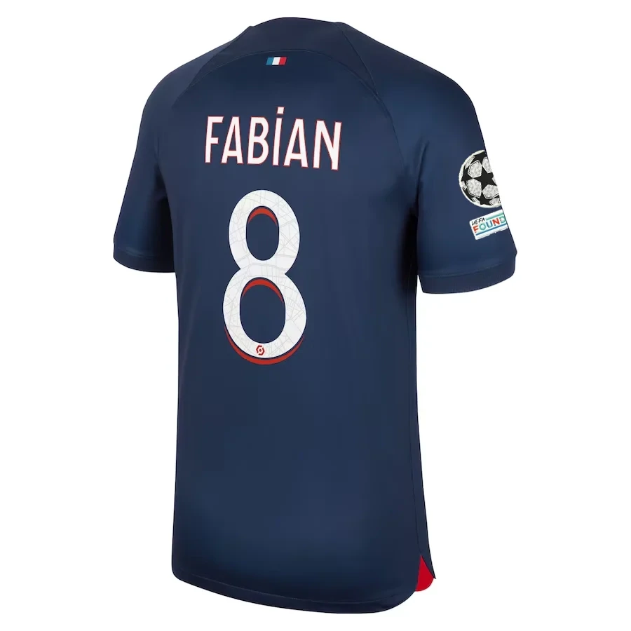 PSG Fabian Ruiz Home Jersey 2023/2024 With Champions League Patches