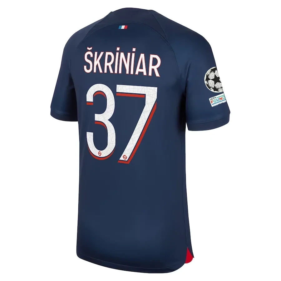 PSG Milan Škriniar Home Jersey 2023/2024 With Champions League Patches