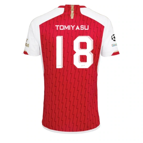 Arsenal Takehiro Tomiyasu Home Jersey 2023/2024 With Champions League Patches