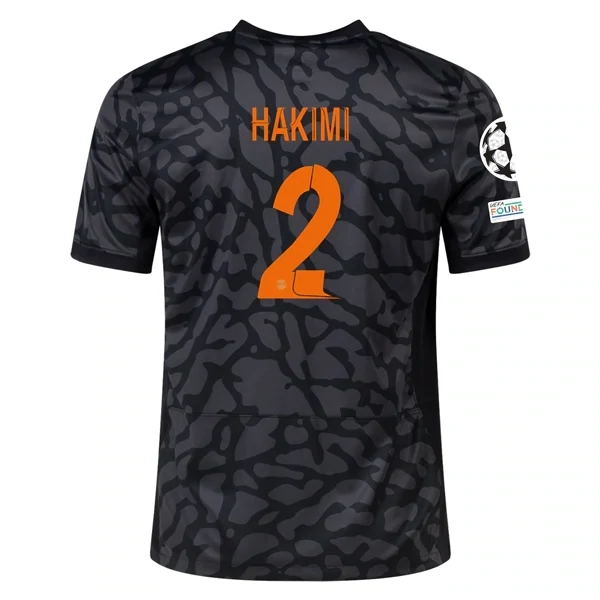PSG Archaf Hakimi Third Jersey 2023/2024 With Champions League Patches