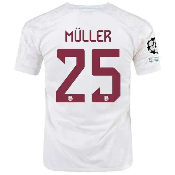 Bayern Munich Thomas Müller Third Jersey 2023/2024 With Champions League Patches