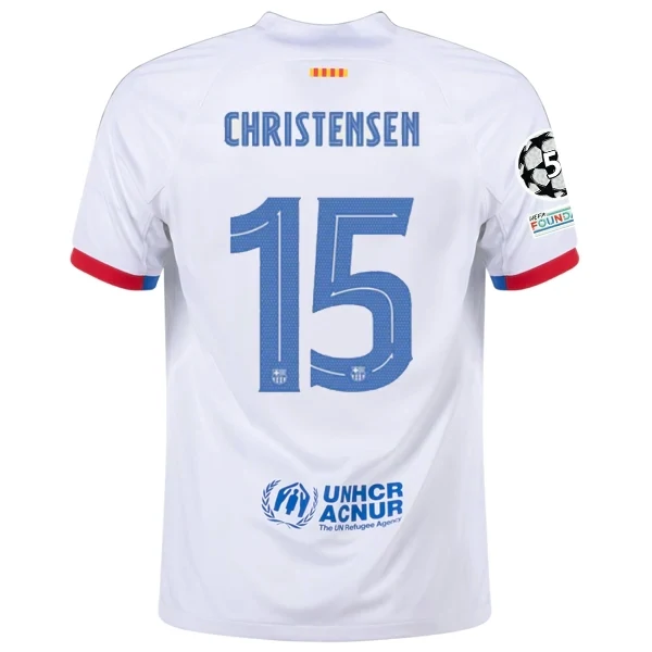 Barcelona Andreas Christensen Away Jersey 2023/2024 With Champions League Patches