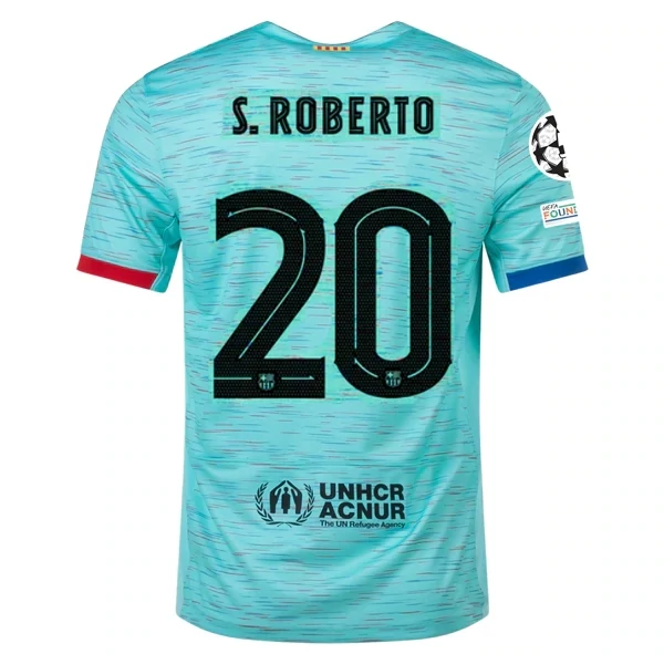 Barcelona Sergi Roberto Third Jersey 2023/2024 With Champions League Patches