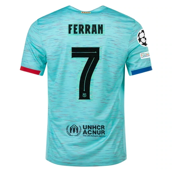 Barcelona Ferran Torres Third Jersey 2023/2024 With Champions League Patches