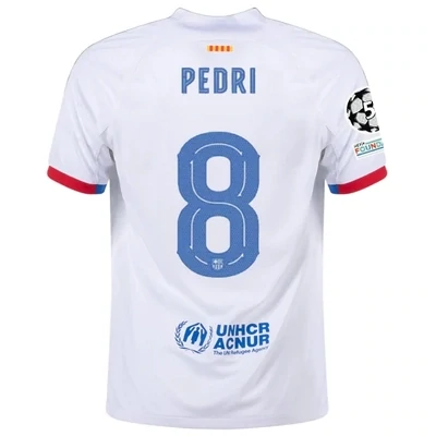 Barcelona Pedri Away Jersey 2023/2024 With Champions League Patches