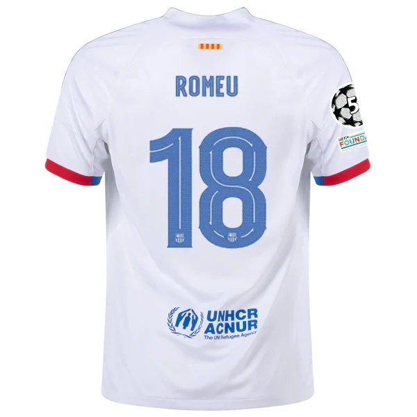 Barcelona Oriol Romeu Away Jersey 2023/2024 With Champions League Patches