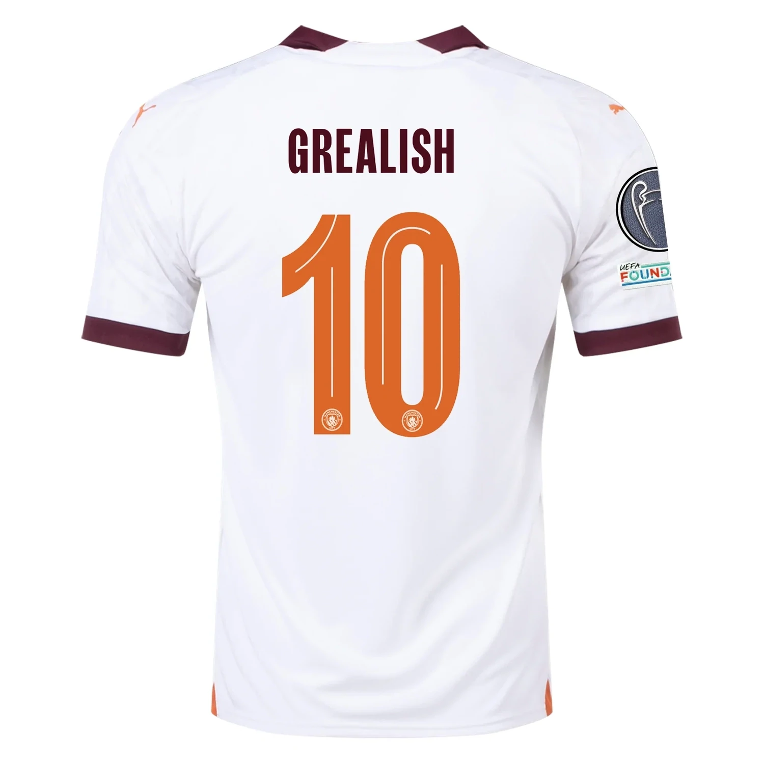 Manchester City Jack Grealish Away Jersey 2023/2024 With Champions League Patches