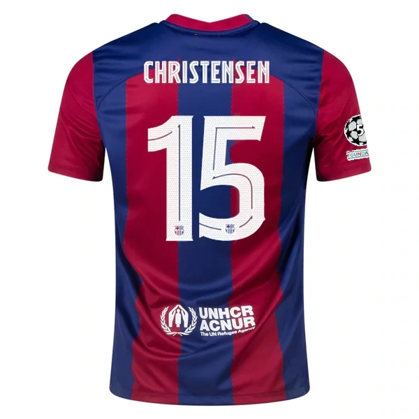 Barcelona Andreas Christensen Home Jersey 2023/2024 With Champions League Patches
