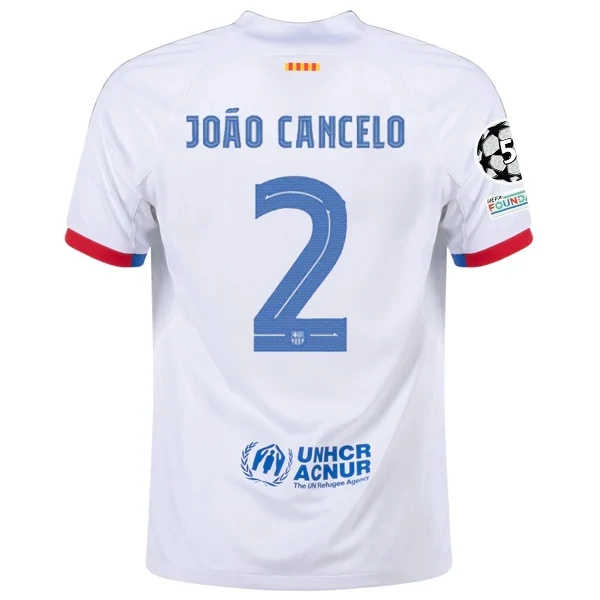 Barcelona João Cancelo Away Jersey 2023/2024 With Champions League Patches