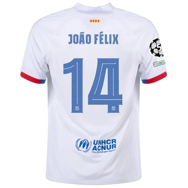 Barcelona João Félix Away Jersey 2023/2024 With Champions League Patches