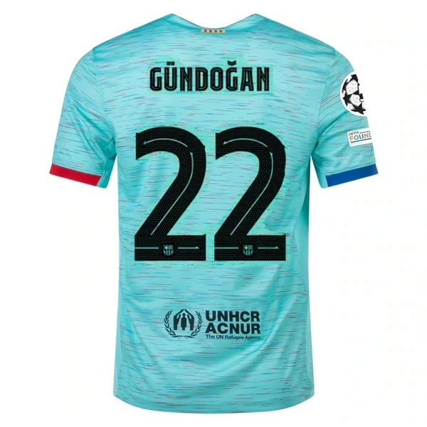 Barcelona İlkay Gündoğan Third Jersey 2023/2024 With Champions League Patches