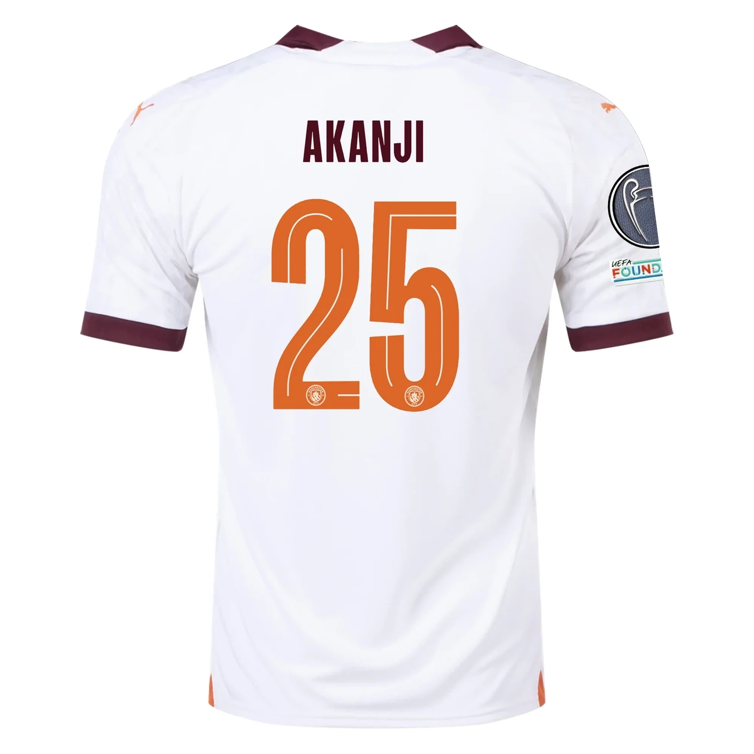 Manchester City Akanji Away Jersey 2023/2024 With Champions League Patches