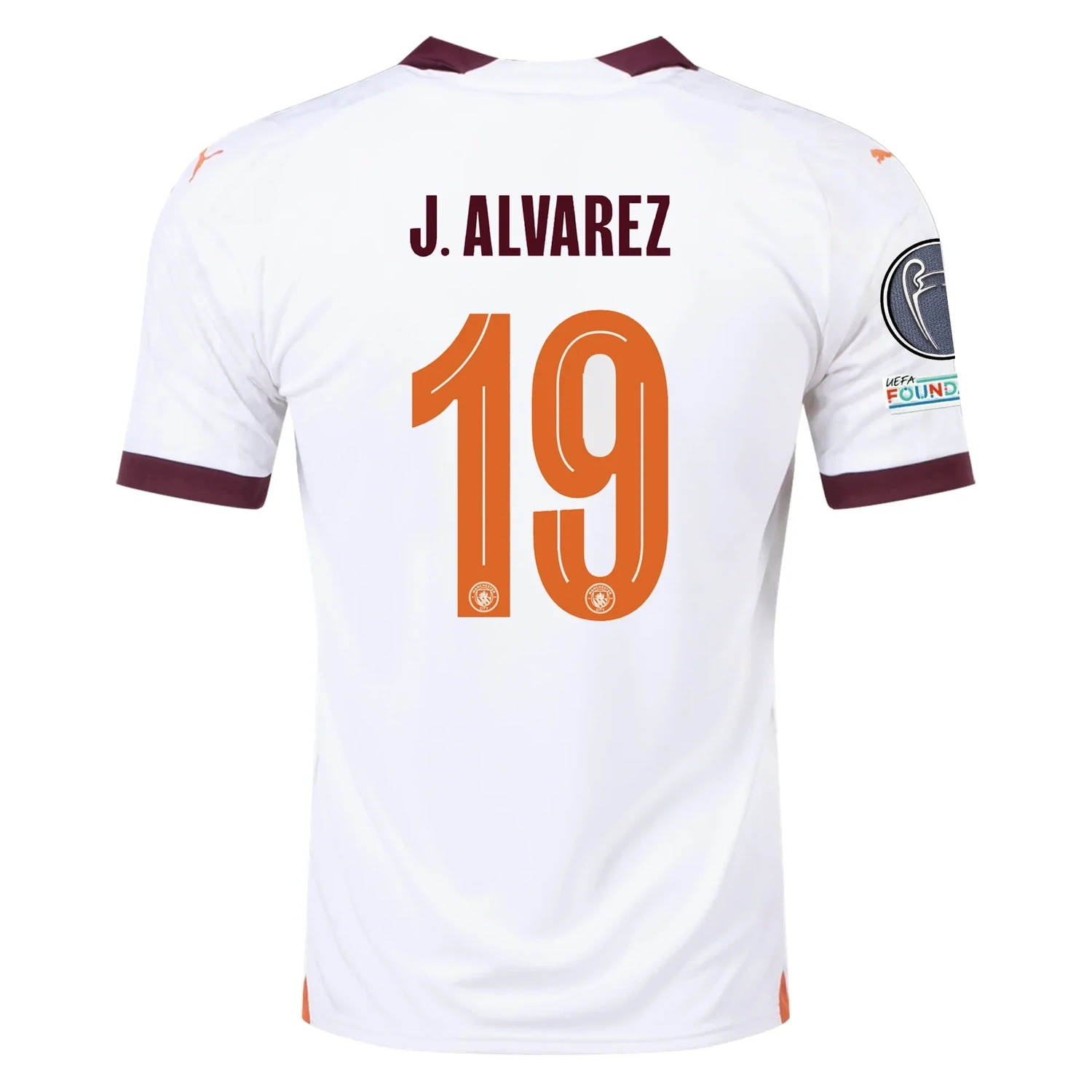 Manchester City Julian Alvarez Away Jersey 2023/2024 With Champions League Patches
