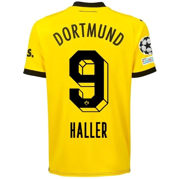 Borussia Dortmund Sébastien Haller Home Jersey 2023/2024 With Champions League Patches