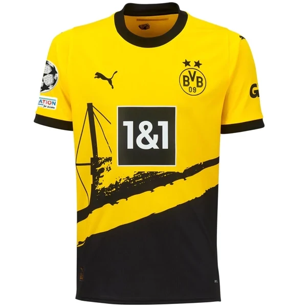 Borussia Dortmund Home Jersey 2023/2024 With Champions League Patches