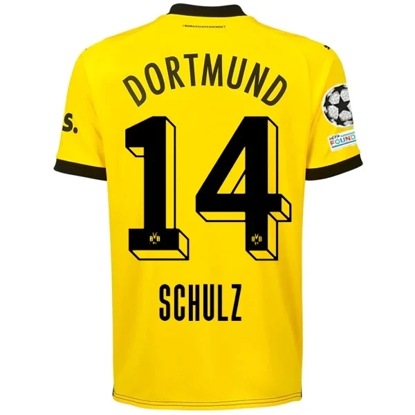 Borussia Dortmund Nico Schulz Home Jersey 2023/2024 With Champions League Patches