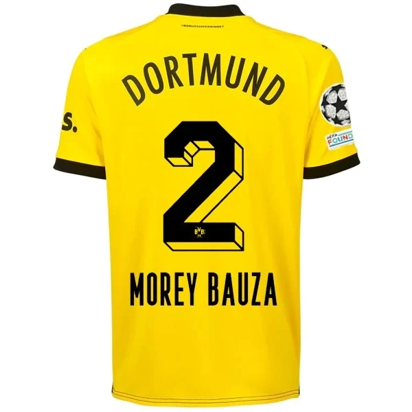 Borussia Dortmund Mateu Morey Bauza Home Jersey 2023/2024 With Champions League Patches