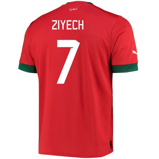 AFCON Morocco Home Hakim Ziyech #7 Soccer Jersey 2024