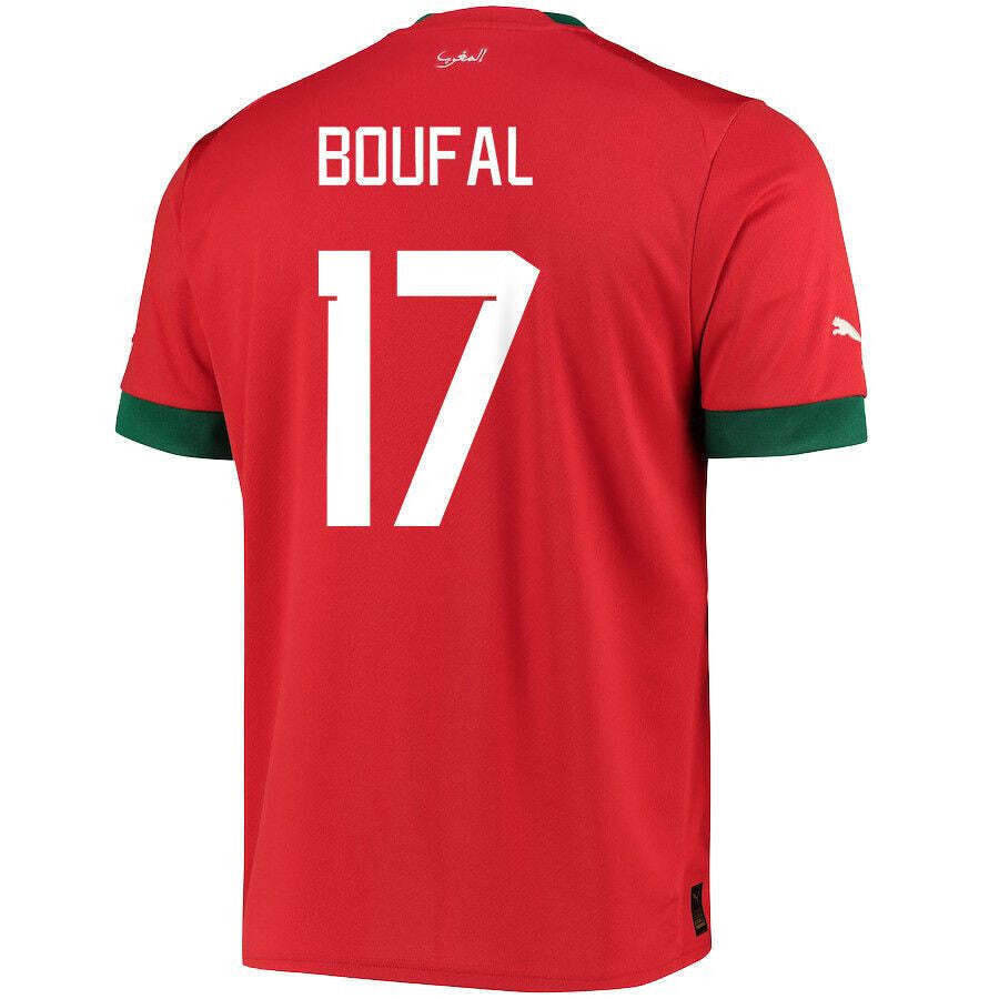 AFCON Morocco Home Sofiane Boufal # 17 Soccer Jersey 2024