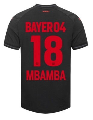 23-24 Bayer Leverkusen NOAH MBAMBA 18 Home Soccer Jersey