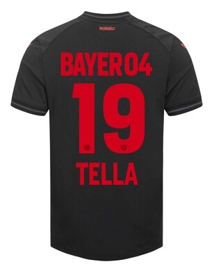 23-24 Bayer Leverkusen NATHAN TELLA 19 Home Soccer Jersey