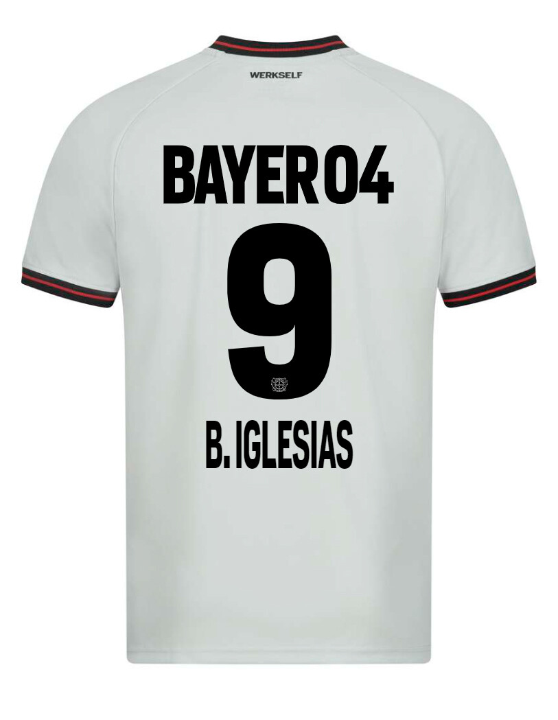 23-24 Bayer Leverkusen BORJA IGLESIAS 9 Away Soccer Jersey