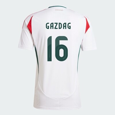 Hungary Away Euro's Dániel Gazdag #16 Jersey 2024