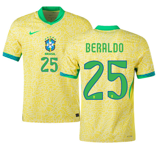 2024 Brazil BERALDO 25 Home Jersey (Player Version)