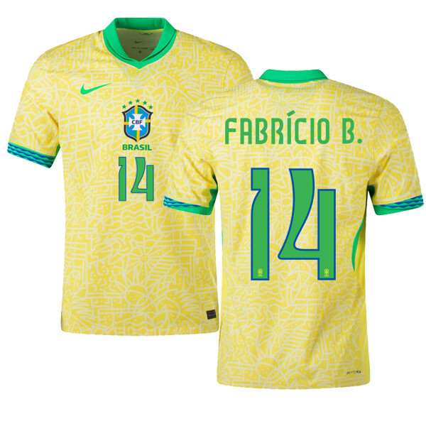 2024 Brazil FABRÍCIO B. 14 Home Jersey (Player Version)