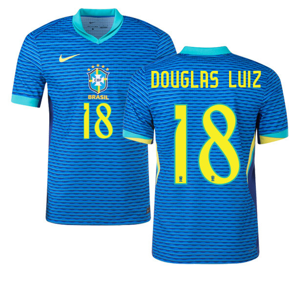2024 Brazil DOUGLAS LUIZ 18 Away Jersey (Player Version)