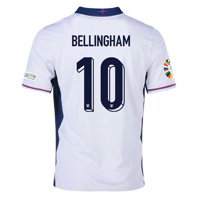 England Euro&#39;s  2024  JUDE BELINGHAM #10 Home Jersey With Patches