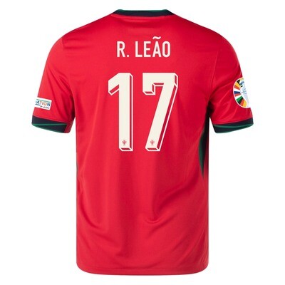 Portugal Euro&#39;s  2024 RAFAEL LEÃO #7 Home Jersey With Patches