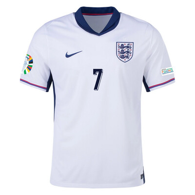 England Euro's 2024 BUKAYO SAKA #7 Home Jersey With Patches