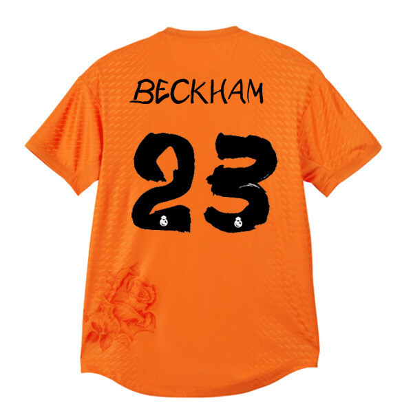 23-24 Real Madrid Beckham #23 Y3 Fourth Jersey Orange (Player Version)