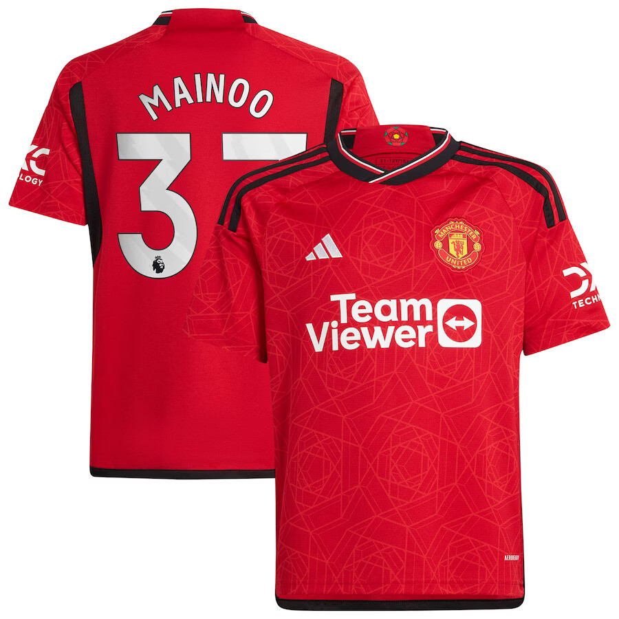 23-24 Manchester United Mainoo 37 Home Kids Kit