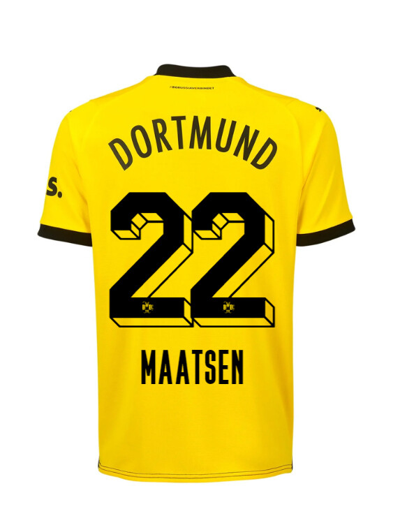 23-24 Borussia Dortmund Maatsen 22 Home Jersey (Player Version)