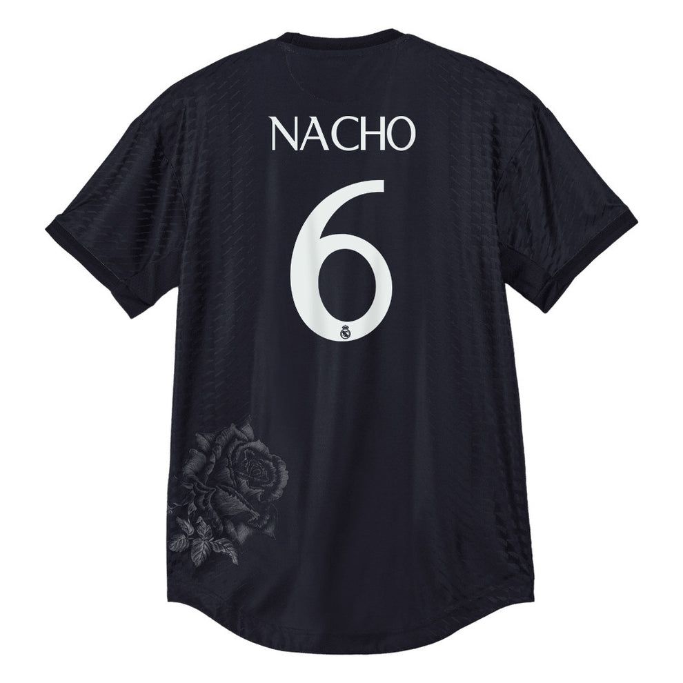 23-24 Real Madrid Nacho #6 Y3 La Liga Print Fourth Jersey Black (Player Version)