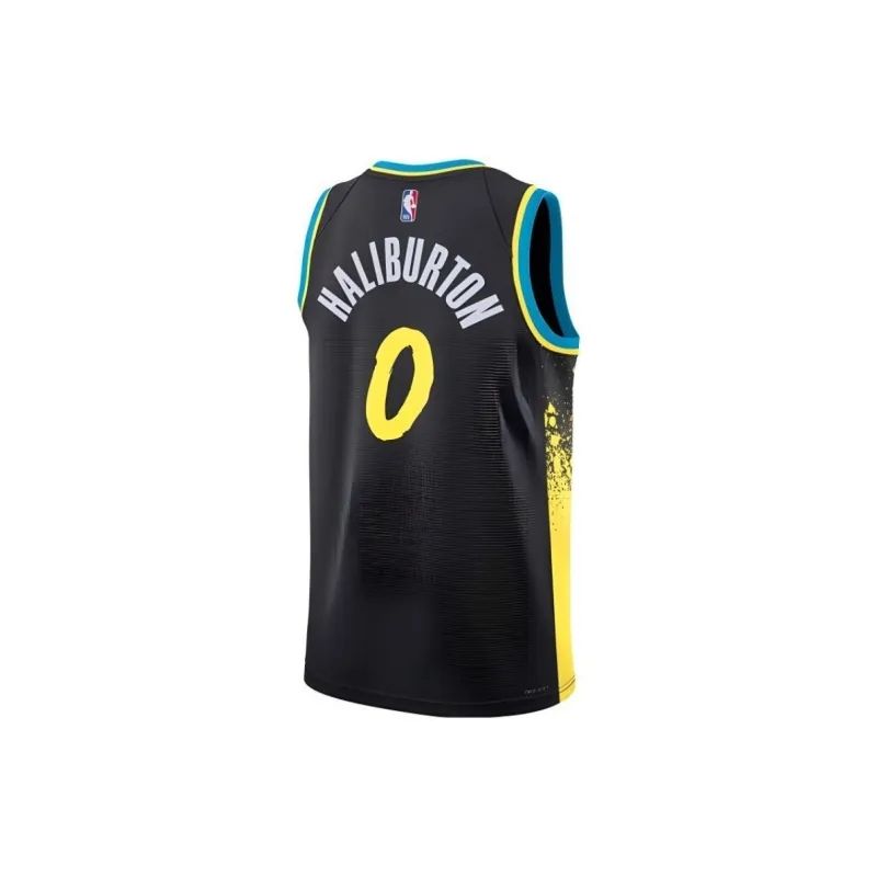 Indiana Pacers Tyrese Haliburton #0 Black City Edition Jersey 2023