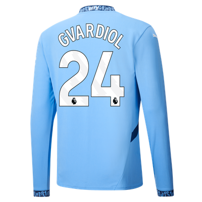 Manchester City Joško Gvardiol 24 Home Long Sleeve Jersey 2024-25