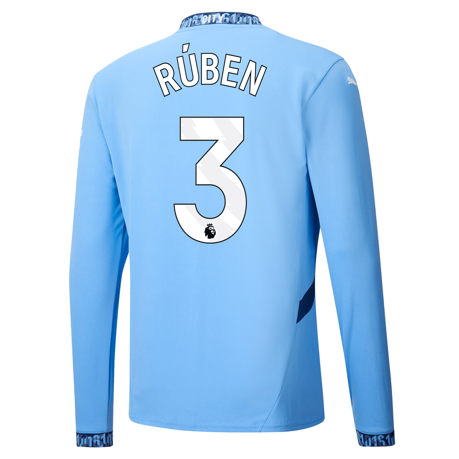 Manchester City Ruben Dias 3 Home Long Sleeve Jersey 2024-25