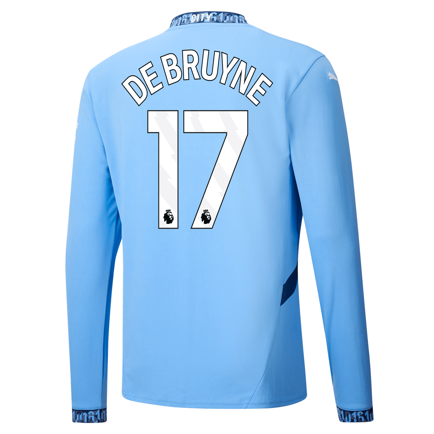 Manchester City Kevin De Bruyne 17 Home Long Sleeve Jersey 2024-25