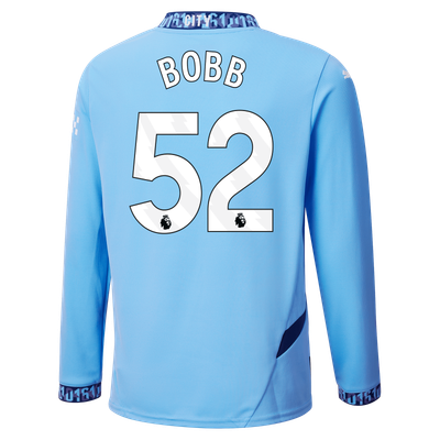 Manchester City Oscar Bobb 52 Home Long Sleeve Jersey 2024-25