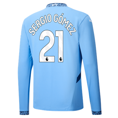Manchester City Sergio Gómez 21 Home Long Sleeve Jersey 2024-25