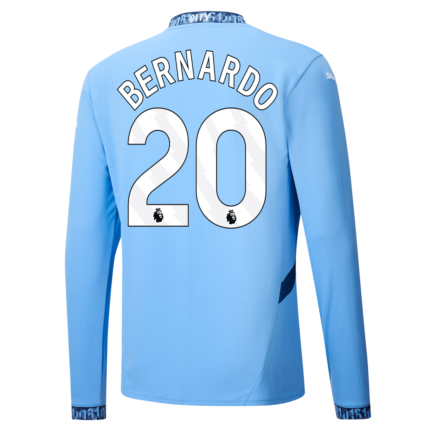 Manchester City Bernardo Silva 20 Home Long Sleeve Jersey 2024-25