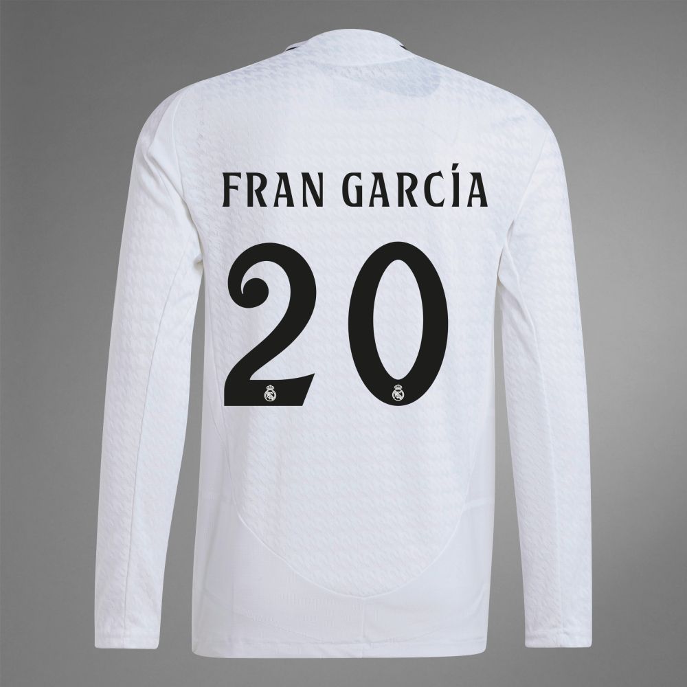 24-25 Real Madrid Home FRAN GARCÍA 20 Long Sleeve Jersey (Player Version)